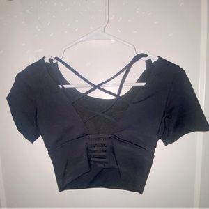 Strappy cropped workout top